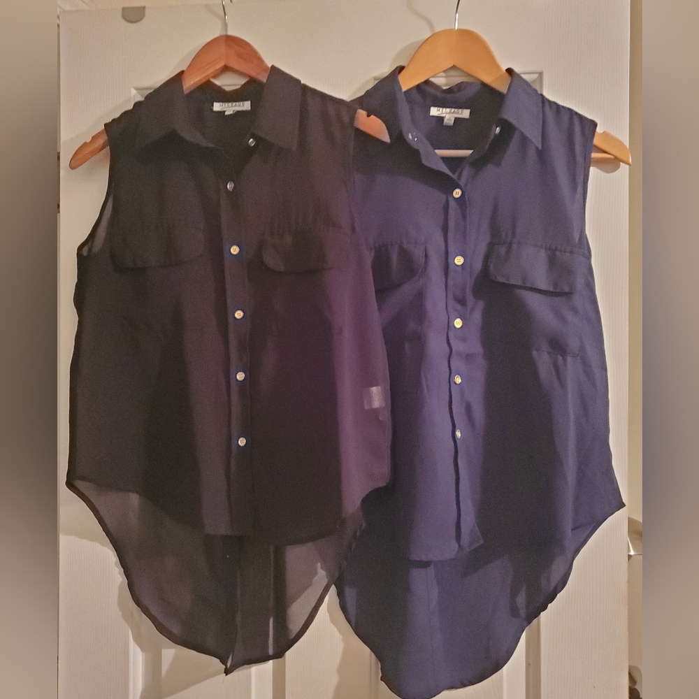 Two cool, sleeveless summer tops